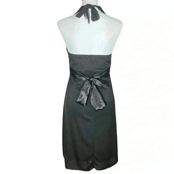 Vintage Y2K Black Halter Hoco Cocktail Dress. Whimsigoth Fairy Sparkle. Small. - Picture 6 of 8
